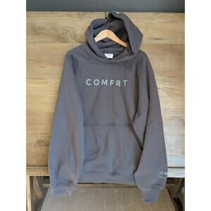 Comfrt Hoodie Mens Medium Dark Gray Fleece Lined Heavyweight Long Sleeve NWT